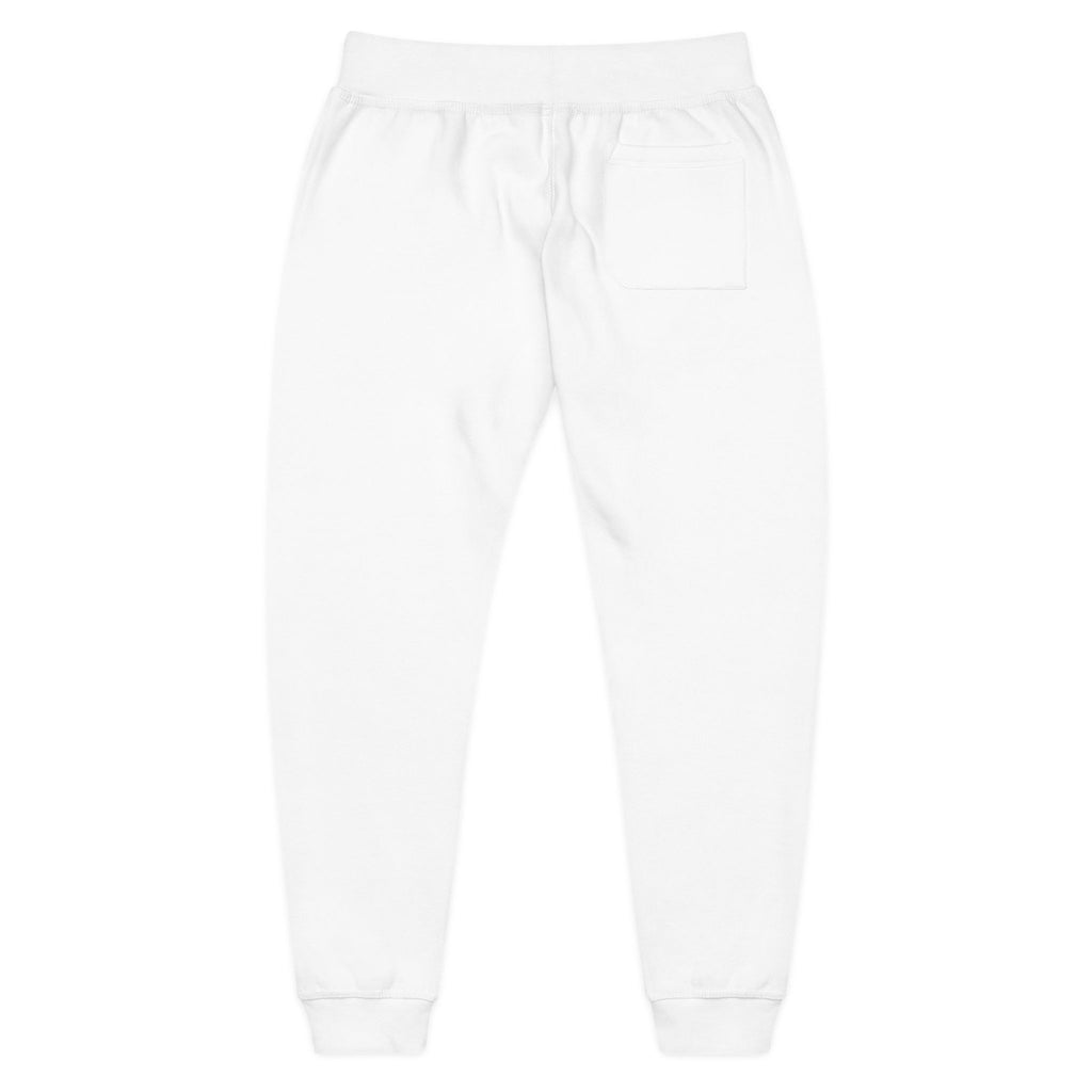 Embroidered Dripping Lip Sweatpants — White Fleece Joggers