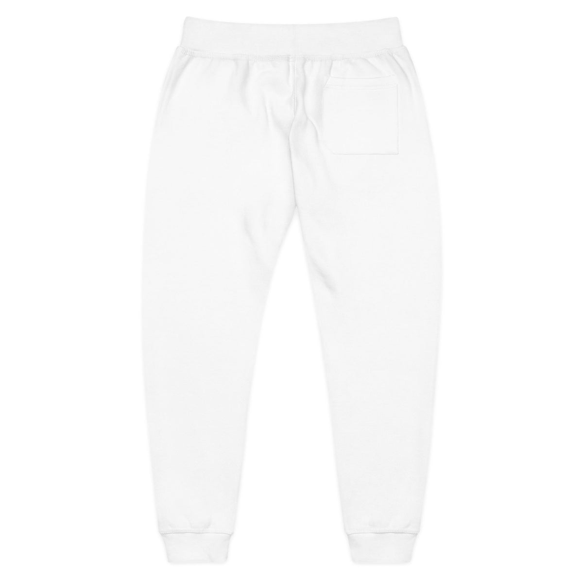 Embroidered Dripping Lip Sweatpants — White Fleece Joggers