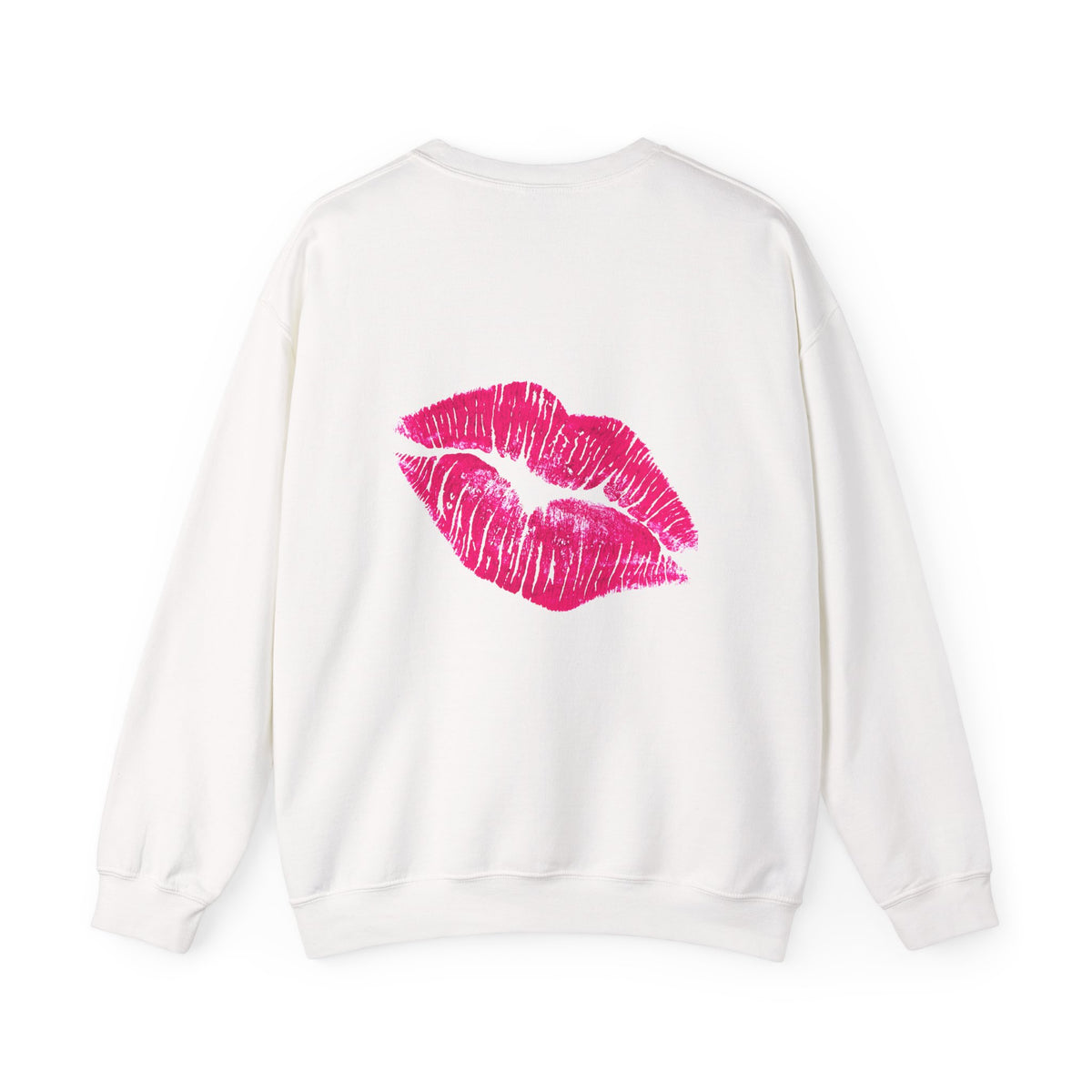 Kiss Face Crewneck Sweatshirt – Cute Big Eyes & Pink Lip Print