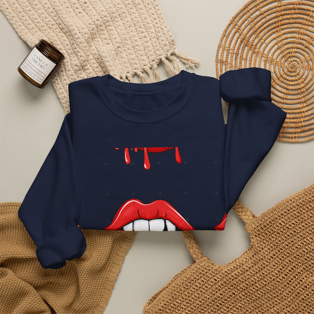 Bloody Lips Graphic Crewneck Sweatshirt