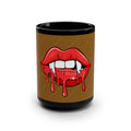 Vampire Bite Dripping Lips 15oz Black Coffee Mug