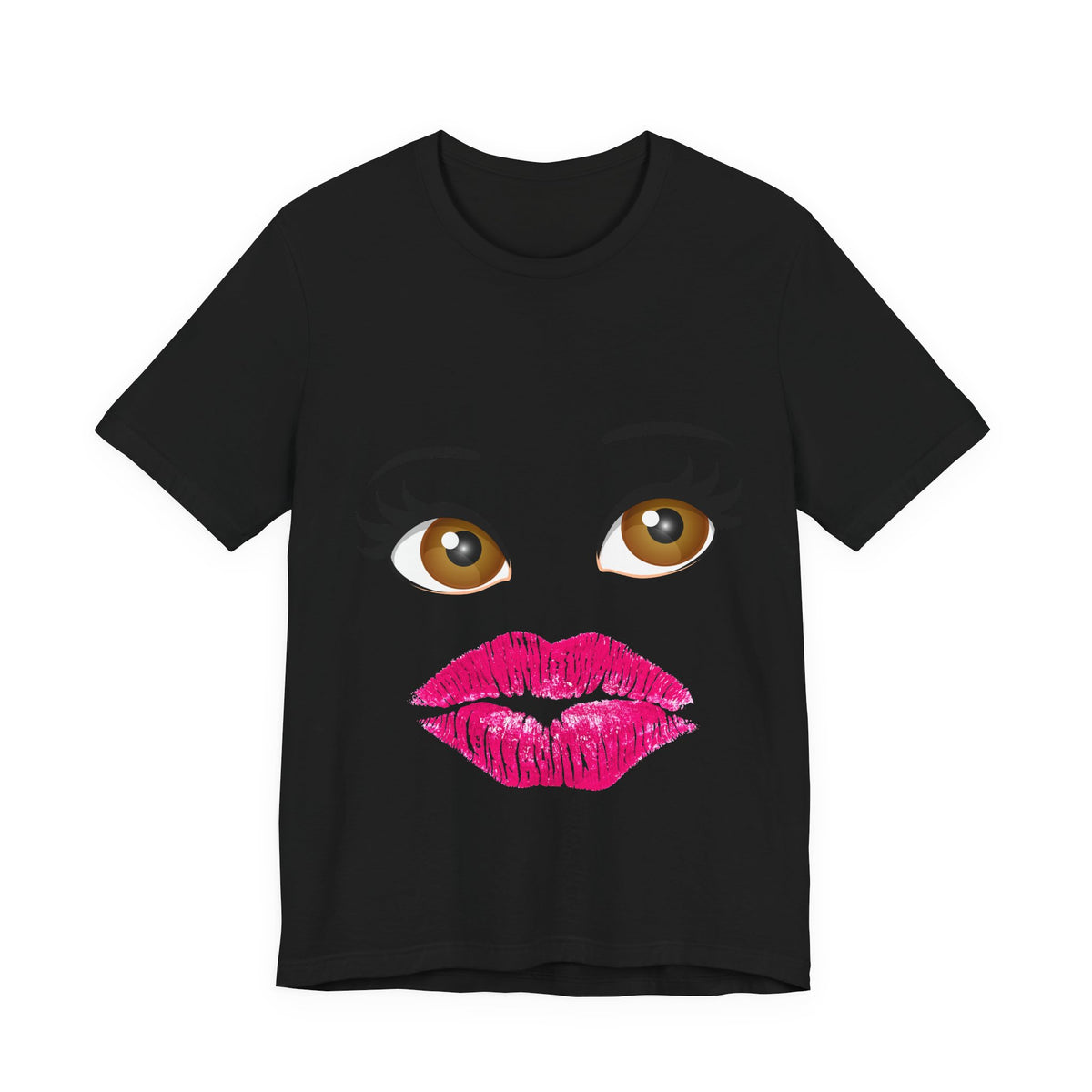 Kiss & Wink Graphic Tee — Cute Lip Print T-Shirt