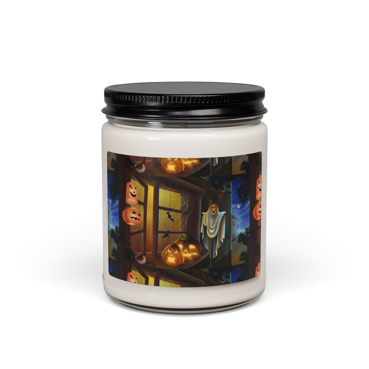 Halloween Pumpkin & Ghost Scented Soy Candle — 9oz Fall Fragrance Jar