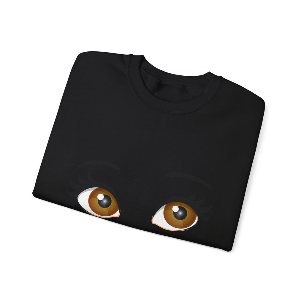 Kiss Face Crewneck Sweatshirt – Cute Big Eyes & Pink Lip Print