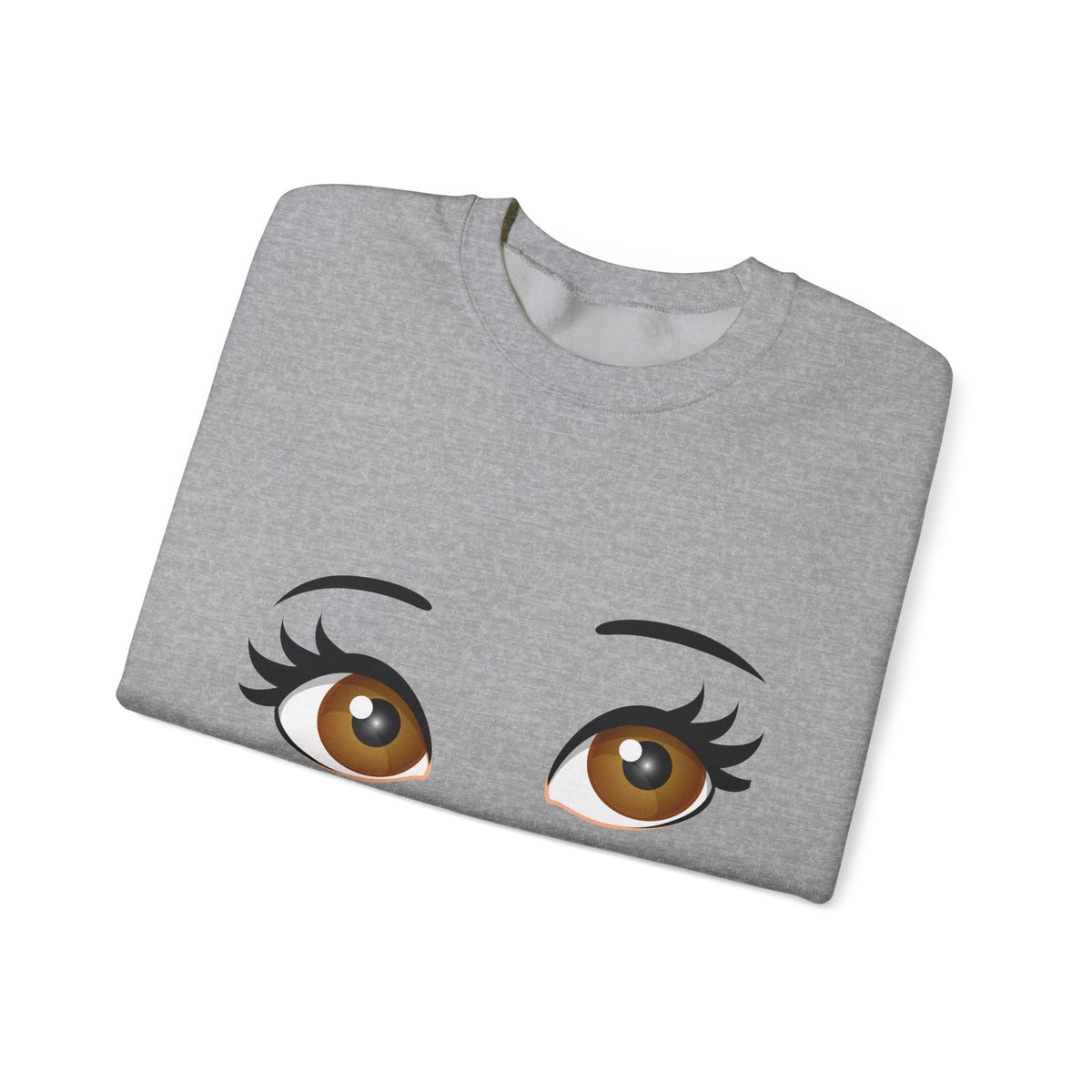 Kiss Face Crewneck Sweatshirt – Cute Big Eyes & Pink Lip Print