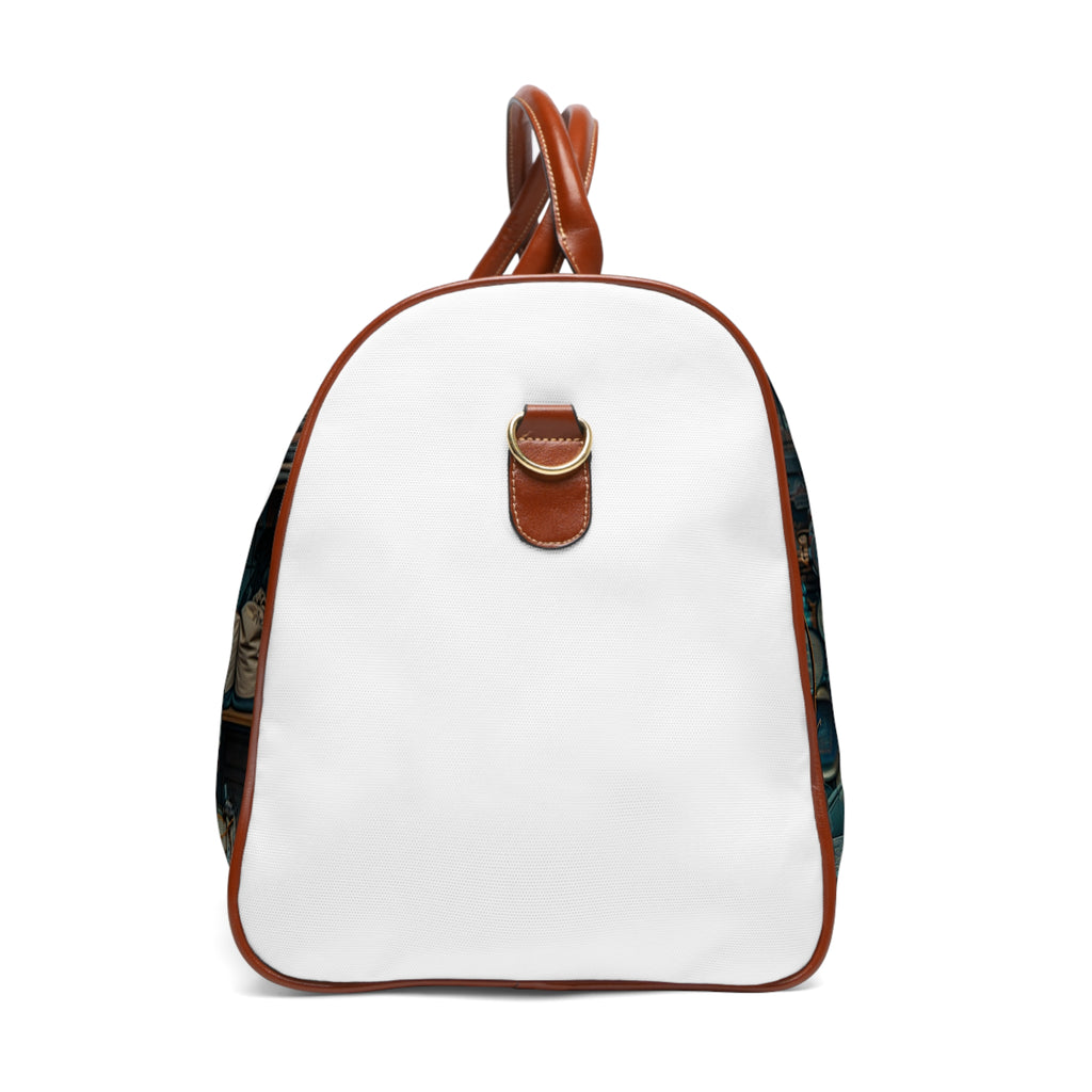 Travel Duffle Bag – Vintage Map & Adventure Gear Waterproof Weekender