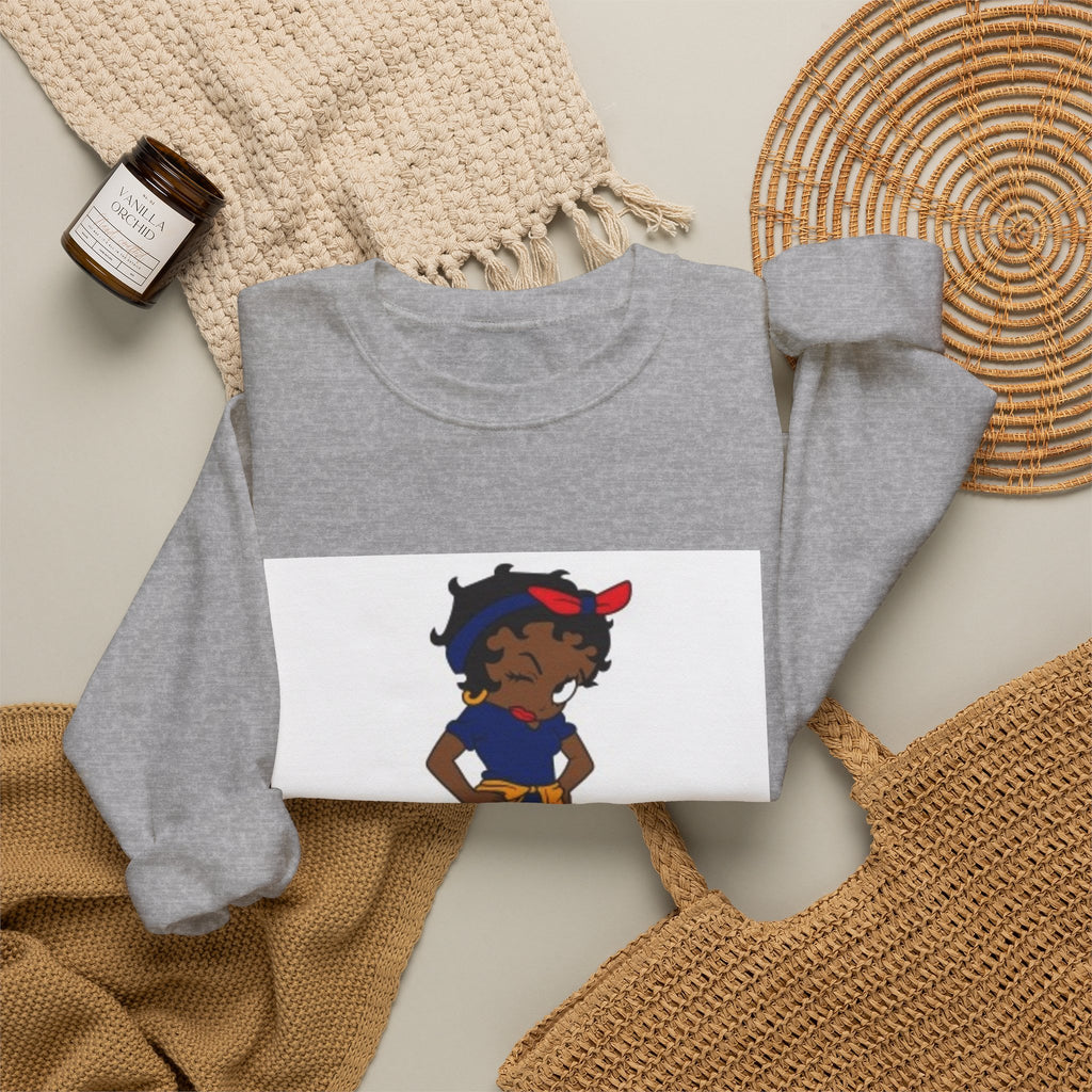 Crewneck Sweatshirt — Cute Girl Illustration Graphic