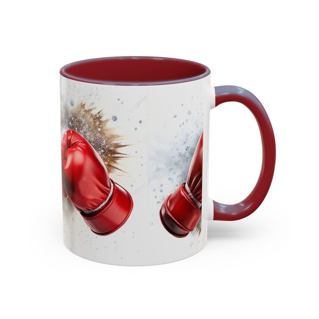 Boxing Gloves Coffee Mug — Retro Red Boxing Glove Accent Mug (11/15oz)