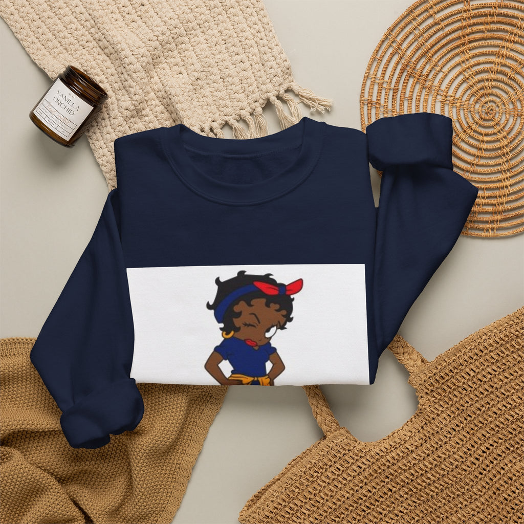 Crewneck Sweatshirt — Cute Girl Illustration Graphic