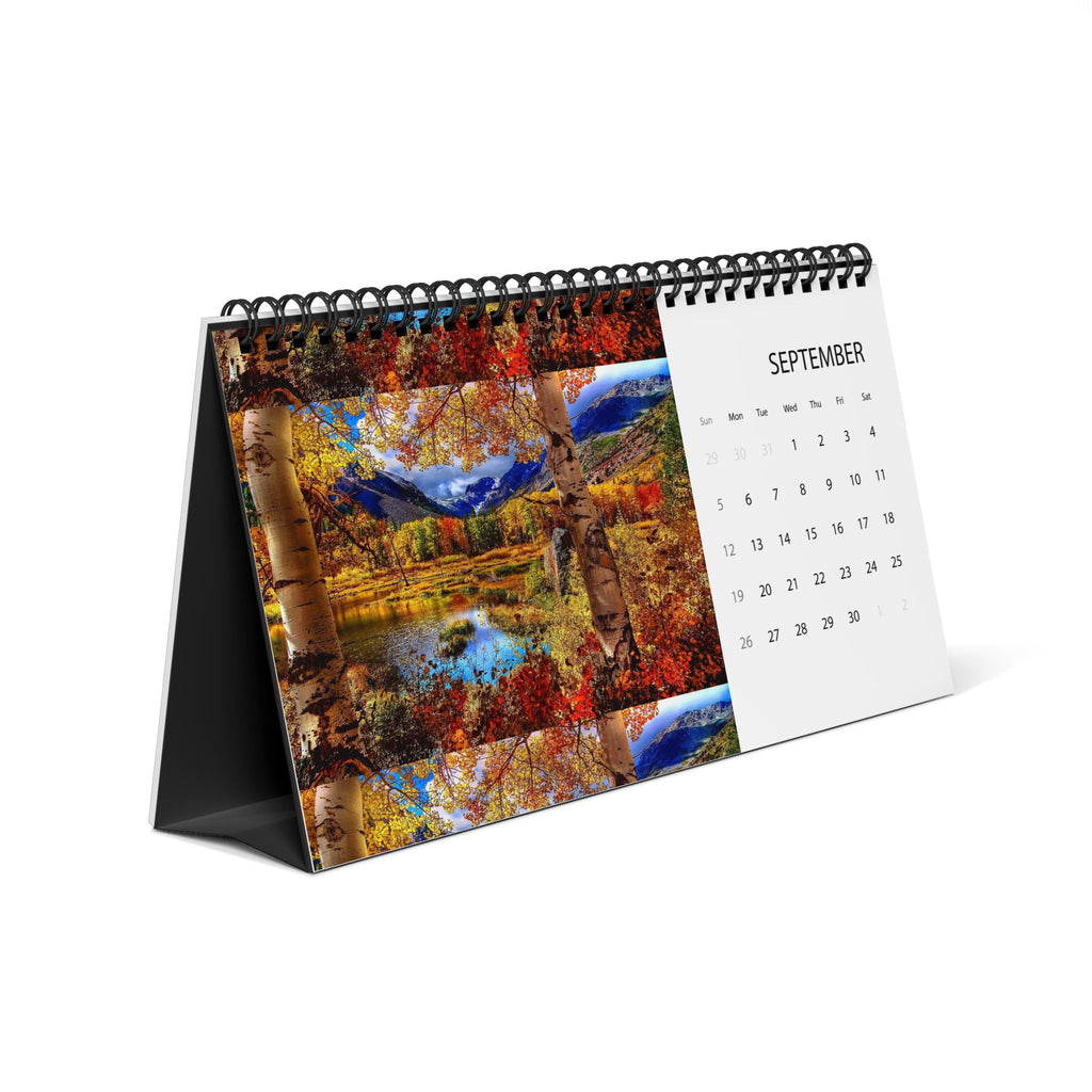 2027 Artistic Desktop Calendar — Spiral Grid Desk Planner