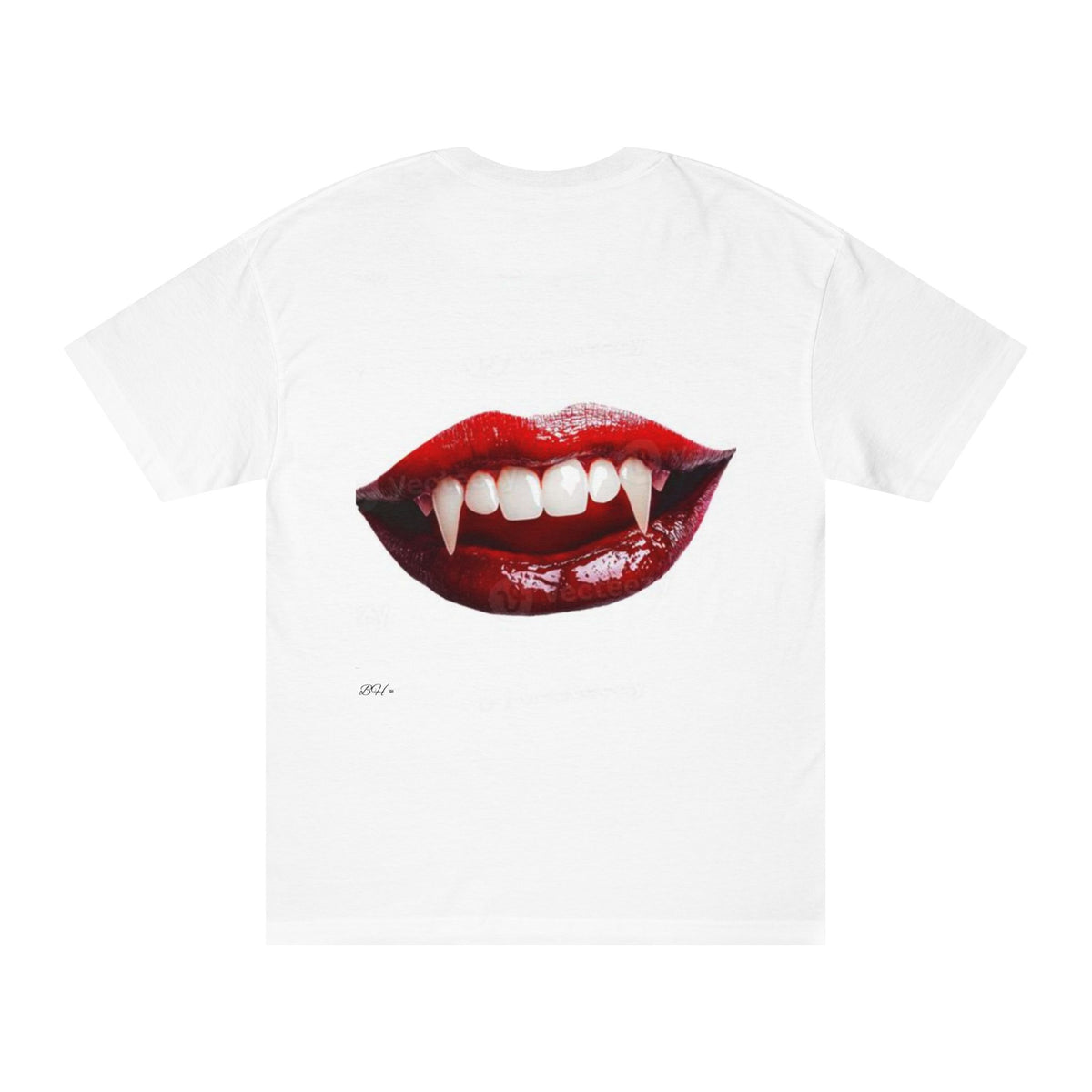 Vampire Kiss Tee — Red Lip Fangs Graphic T-Shirt